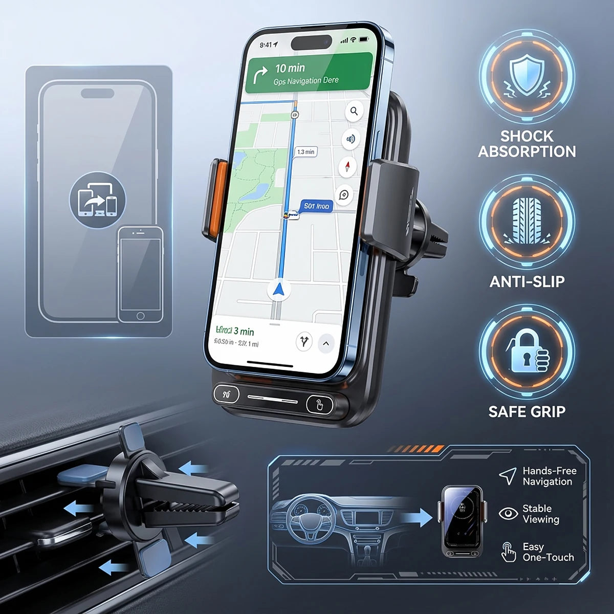 Car Wireless Charger & Phone Holder
